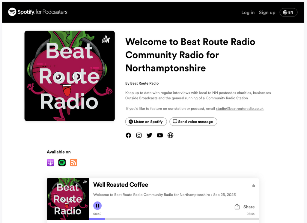 Beat Route Radio Podcast - an interview with William of Well Roasted Coffee