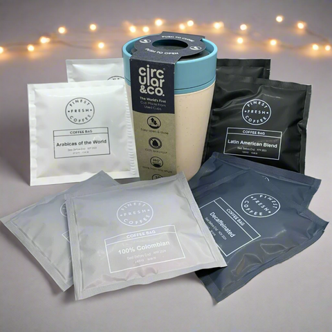 Reusable Coffee Cup & Coffee Bags Gift Set