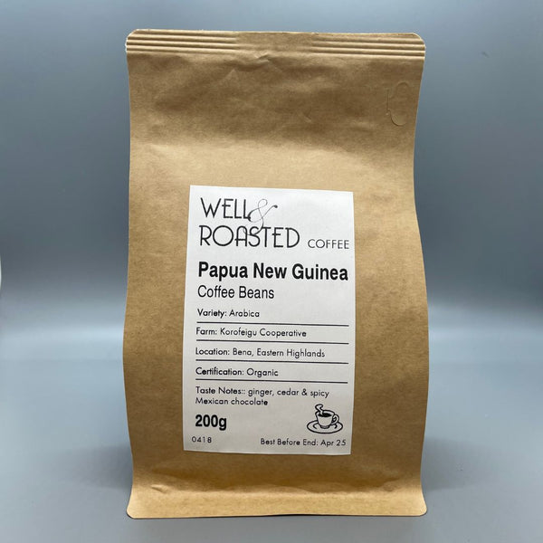 Organic Papua New Guinea Coffee bag - Well Roasted Coffee