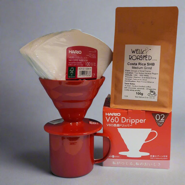 Hario Red Dripper Artisan Coffee Gift Set - Well Roasted Coffee